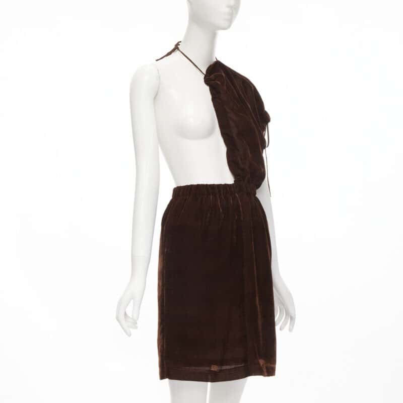 Comme Des Garcons Velvet Sash Skirt Brown Velvet Very good - Inside View