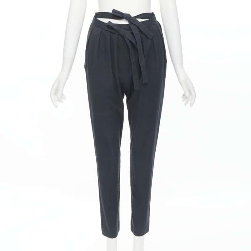 Comme Des Garcons Tie Waist Pants Black Cotton Very good - Front View