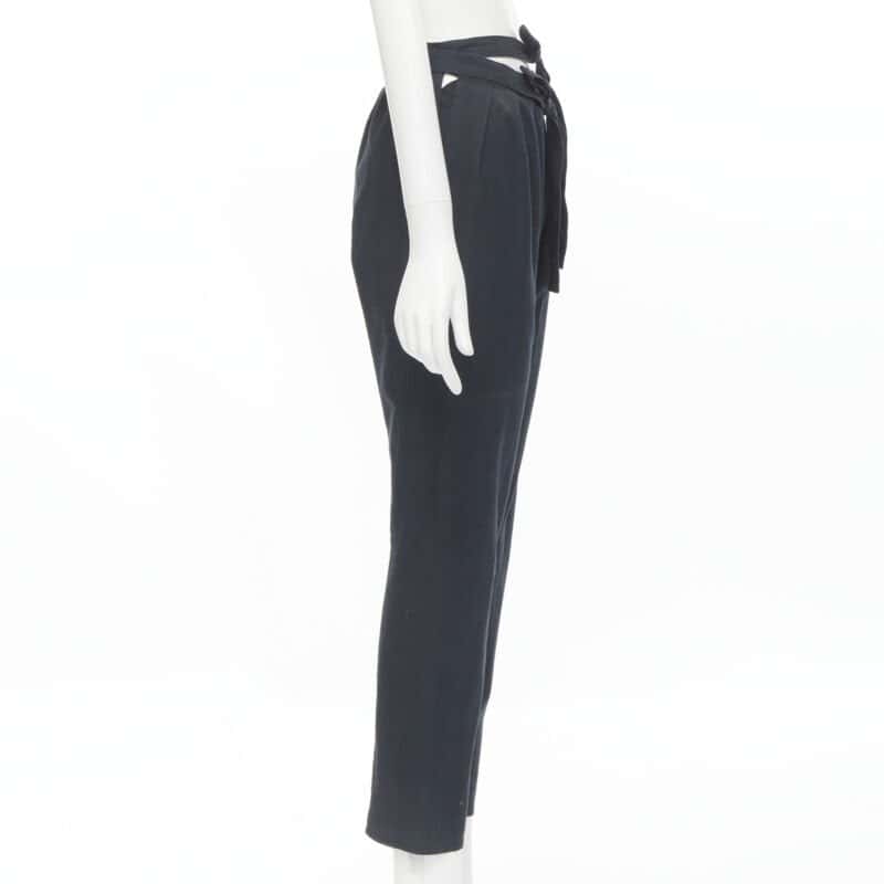 Comme Des Garcons Tie Waist Pants Black Cotton Very good - Model View