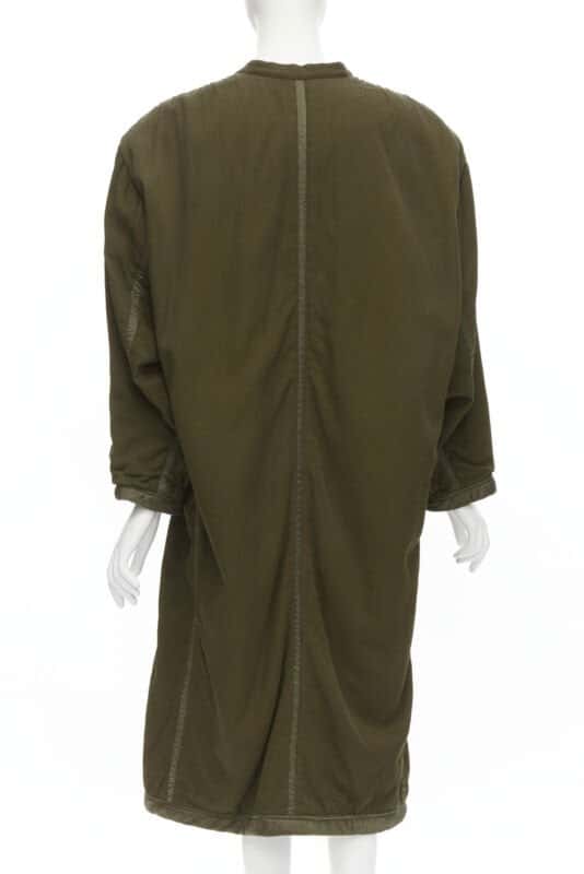 Issey Miyake Green Oversized Shoulder Coat Green Cotton Very good - Box View