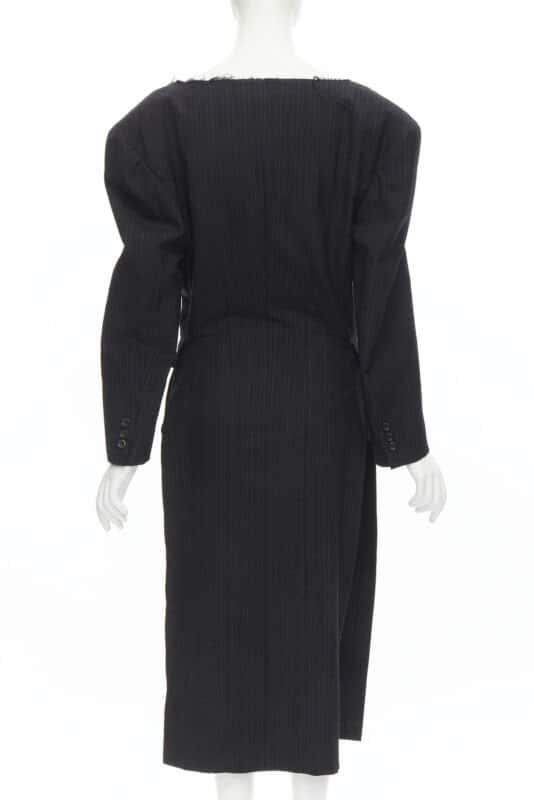 Comme Des Garcons Grey Pinstripe Boxy Coat Grey Wool Never worn - Box View