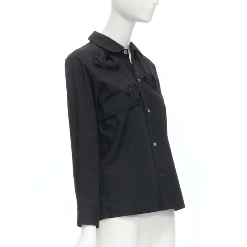 Junya Watanabe Rose Collar Shirt Black Cotton Very good - Inside View