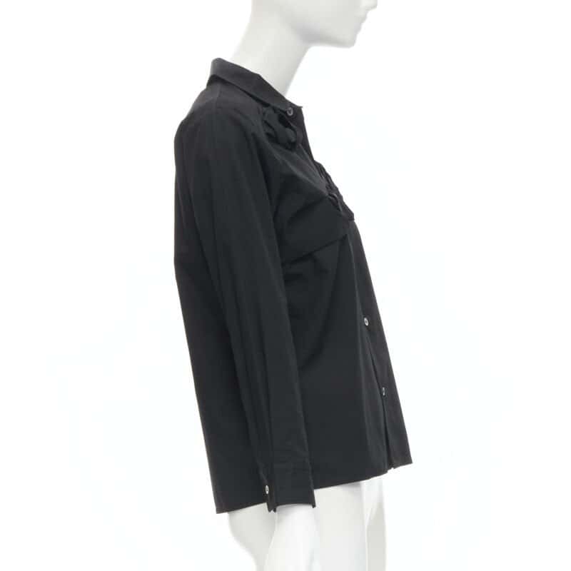 Junya Watanabe Rose Collar Shirt Black Cotton Very good - Model View