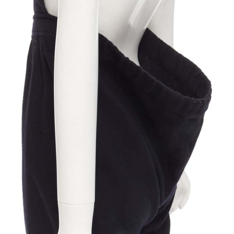 Comme Des Garcons Wool Cropped Jumpsuit Black Polyester Good - Back View