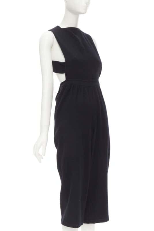 Comme Des Garcons Wool Cropped Jumpsuit Black Polyester Good - Model View