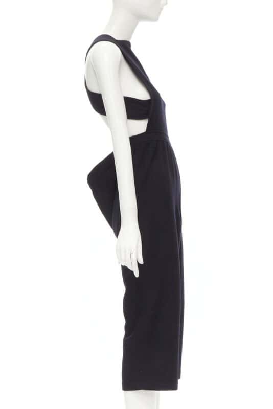 Comme Des Garcons Wool Cropped Jumpsuit Black Polyester Good - Box View