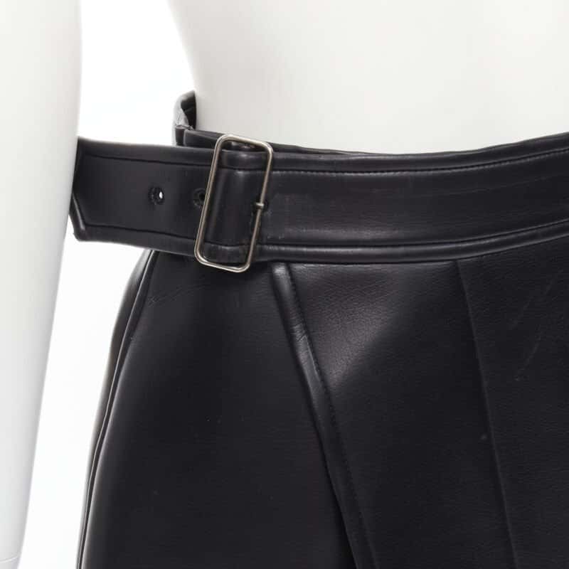 Comme Des Garcons Leather Wrap Skirt Black Polyester Good - Back View
