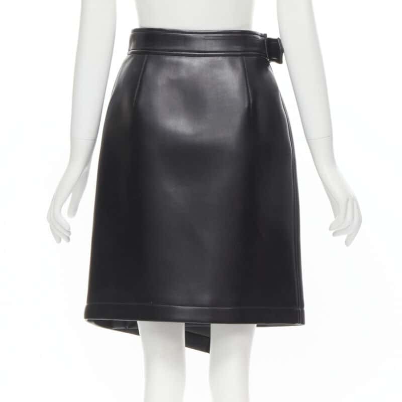 Comme Des Garcons Leather Wrap Skirt Black Polyester Good - Box View