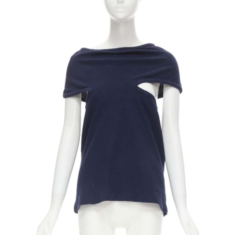 Comme Des Garcons Angular Zip Top Blue Cotton Very good - Front View