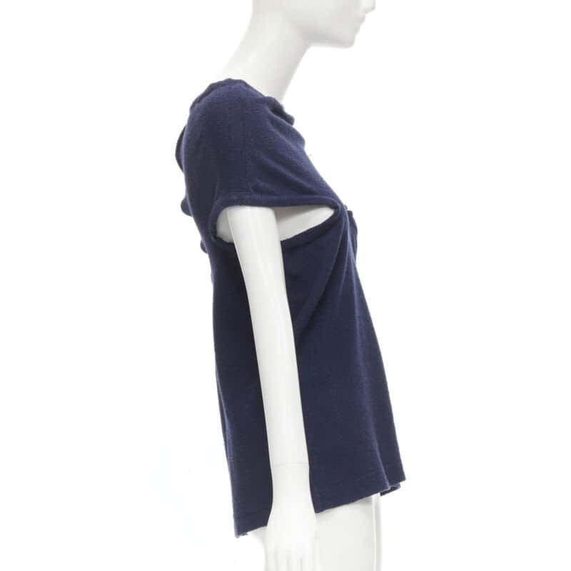 Comme Des Garcons Angular Zip Top Blue Cotton Very good - Model View
