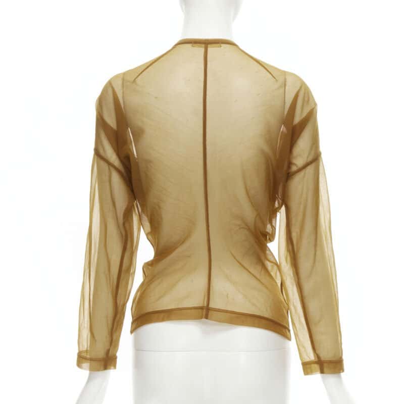 Comme Des Garcons Pleated Ruffle Shirt Brown Polyester Good - Box View