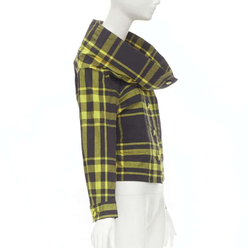 Issey Miyake Plaid Cotton Shirt Yellow Cotton Never worn - Inside View
