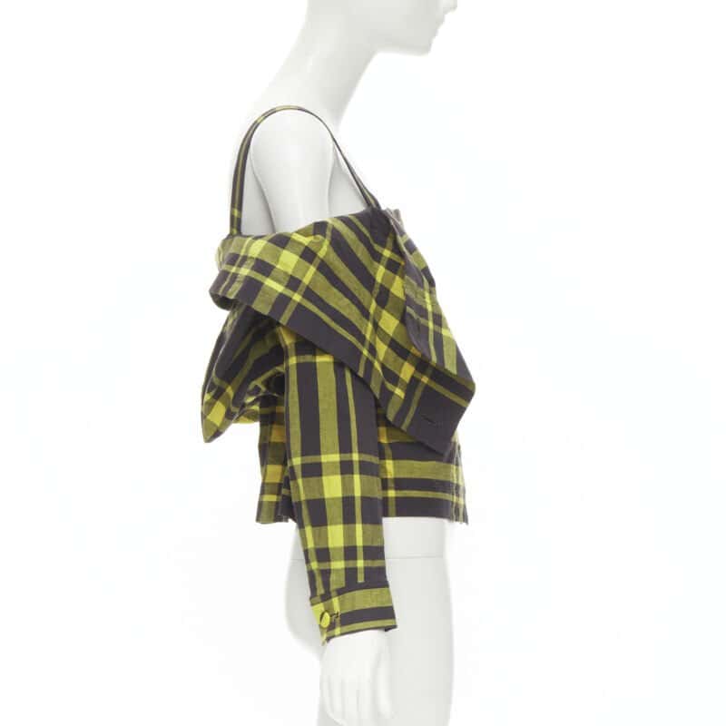 Issey Miyake Plaid Cotton Shirt Yellow Cotton Never worn - Box View