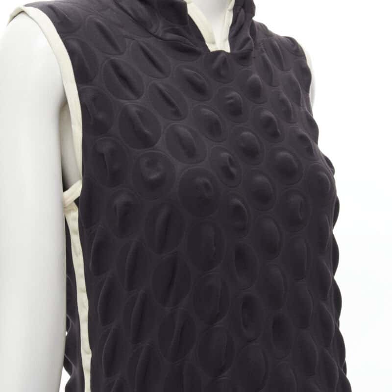 Issey Miyake Egg Carton Dress Black Polyester Very good - Back View