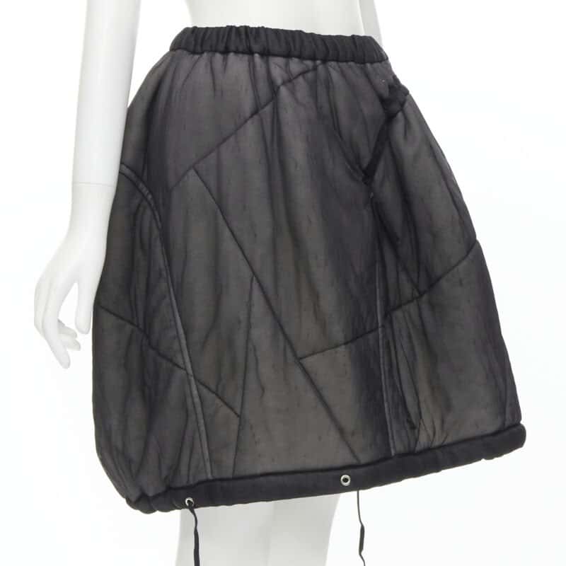 Comme Des Garcons Puffy Drawstring Skirt Black Good - Inside View