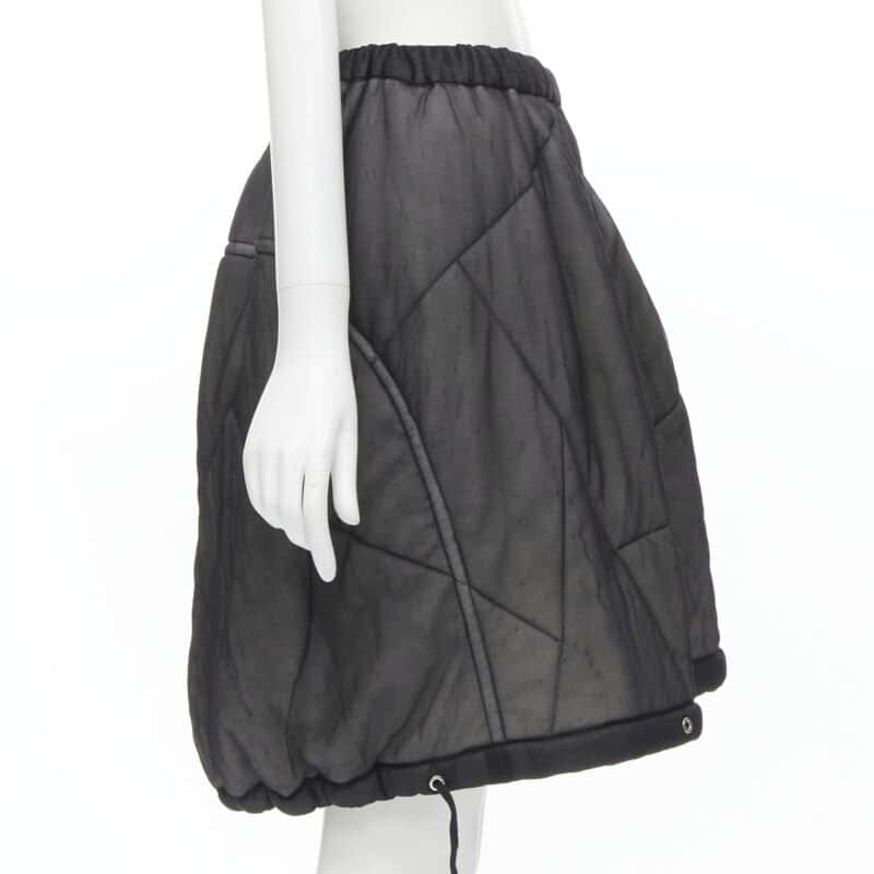 Comme Des Garcons Puffy Drawstring Skirt Black Good - Model View