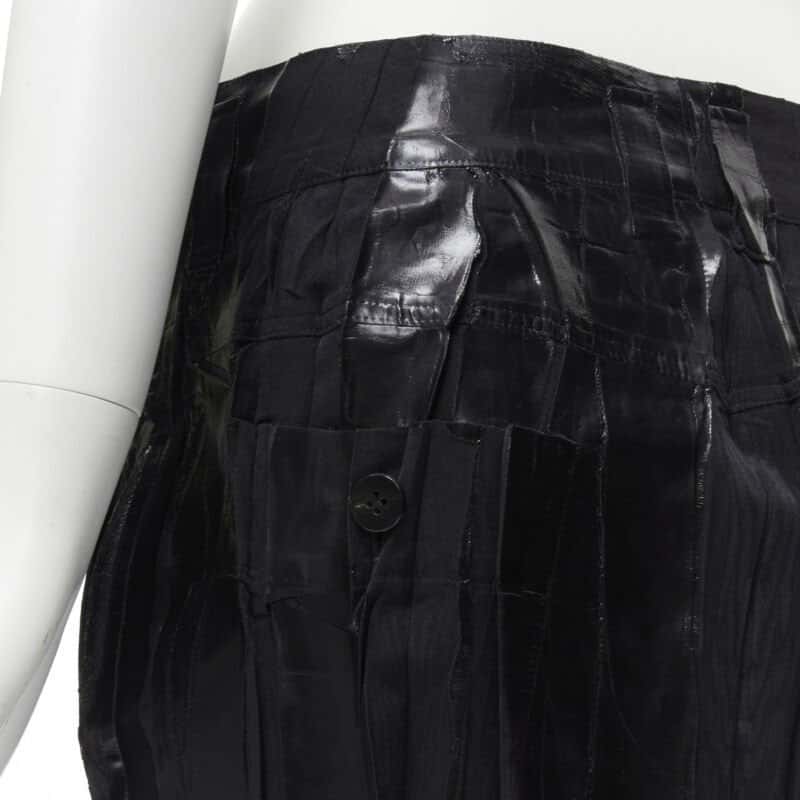 Issey Miyake Lacquered Mini Skirt Black Cotton Very good - Back View