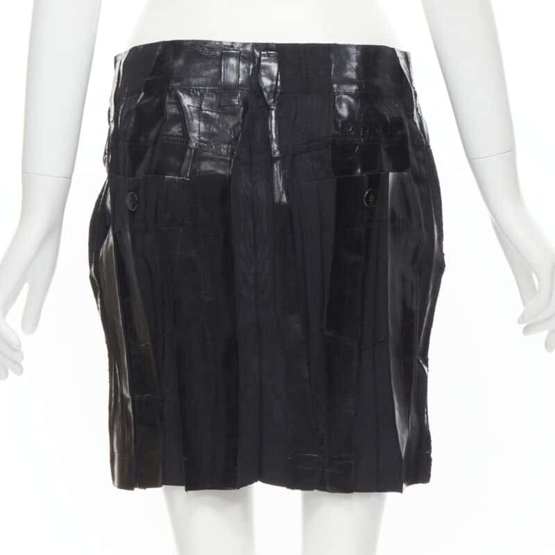 Issey Miyake Lacquered Mini Skirt Black Cotton Very good - Box View