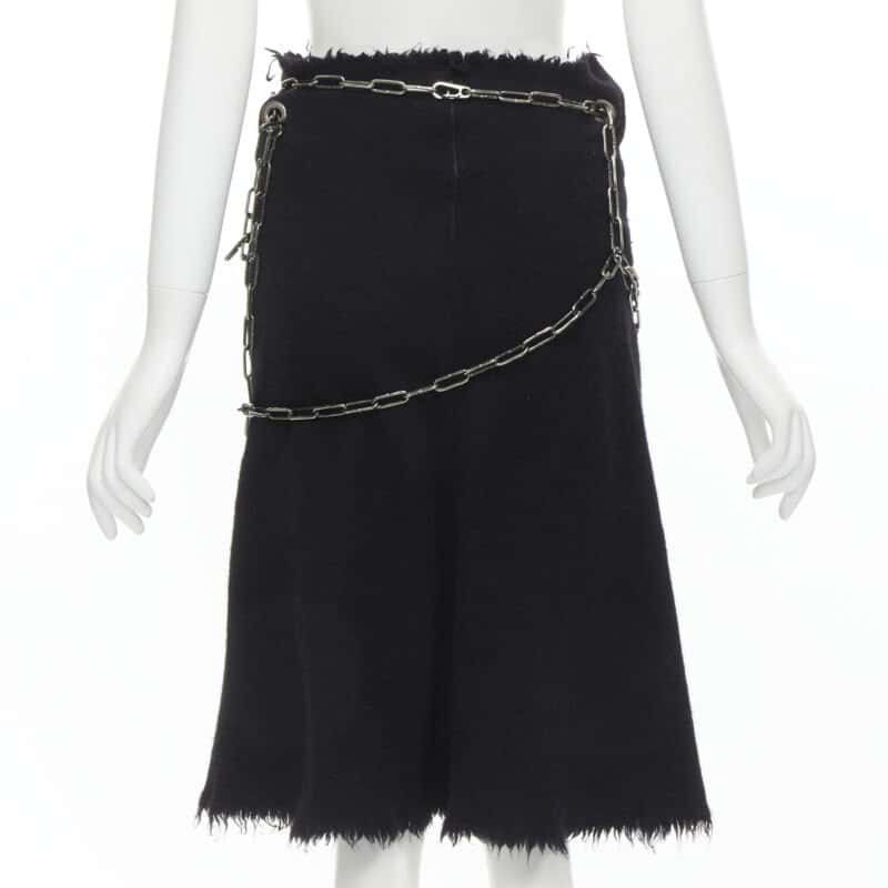 Junya Watanabe Punk Chain Skirt Black Wool Very good - Box View
