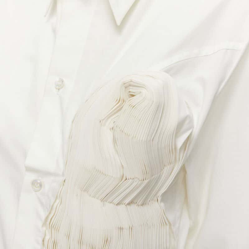 Yohji Yamamoto Knife Pleat Shirt White Cotton Good - Back View