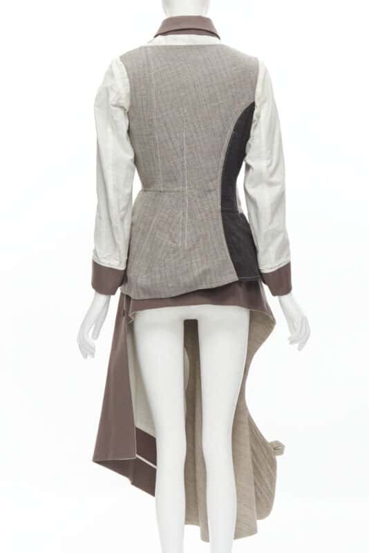 Comme Des Garcons Patchwork Jacket Skirt Beige Linen Very good - Box View
