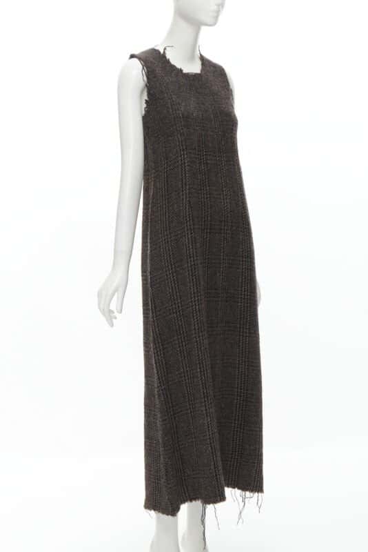 Comme Des Garcons Frayed Edge Dress Brown Wool Never worn - Inside View