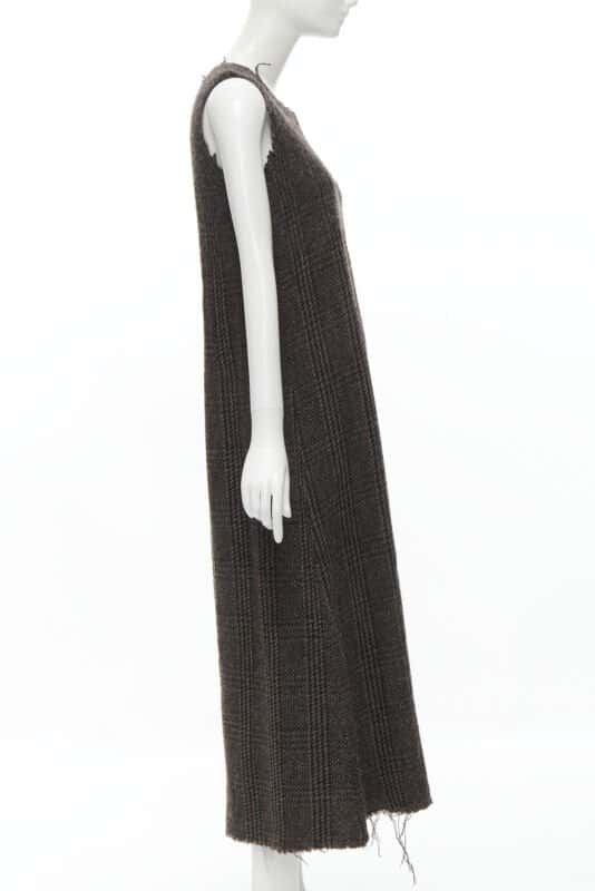 Comme Des Garcons Frayed Edge Dress Brown Wool Never worn - Model View