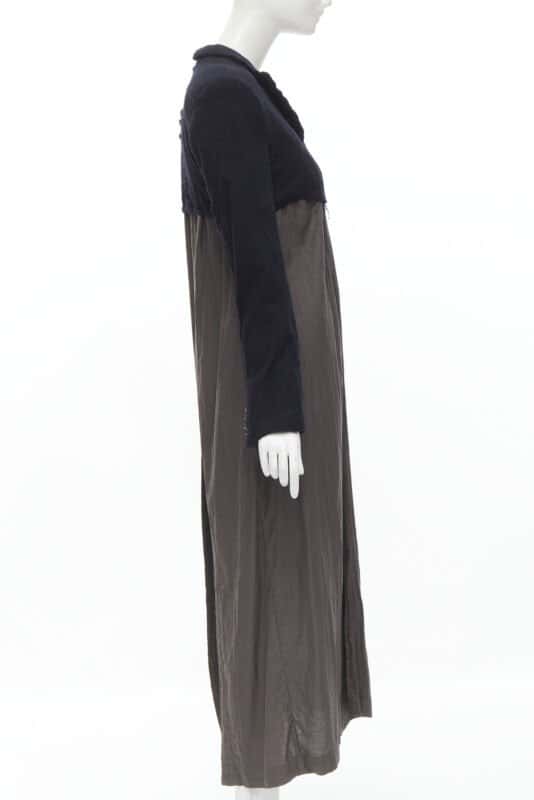 Comme Des Garcons Black Shrunken Duster Coat Black Wool Never worn - Model View