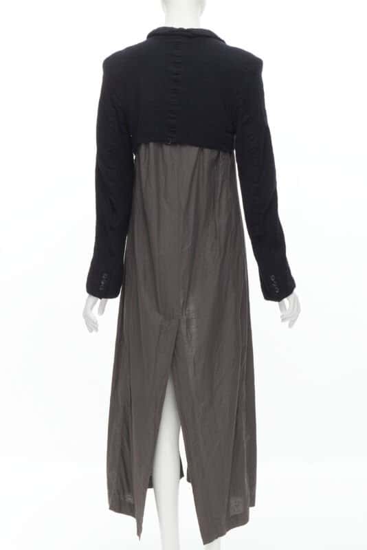 Comme Des Garcons Black Shrunken Duster Coat Black Wool Never worn - Box View