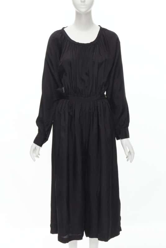Comme Des Garcons Rayon Wide Jumpsuit Black Polyester Never worn - Inside View