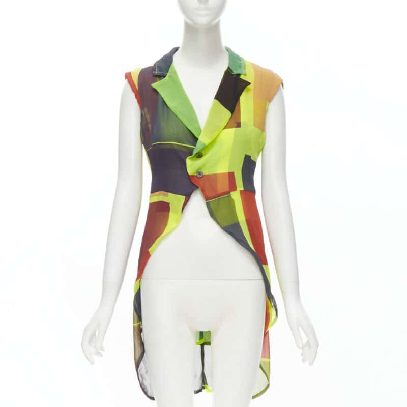 Comme Des Garcons Colorblock Layer Vest Green Polyester Never worn - Front View