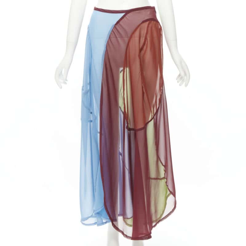 Comme Des Garcons Optical Sheer Skirt MultiColor Polyester Very good - Front View