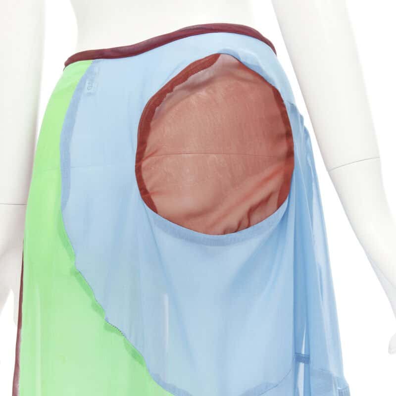 Comme Des Garcons Optical Sheer Skirt MultiColor Polyester Very good - Back View