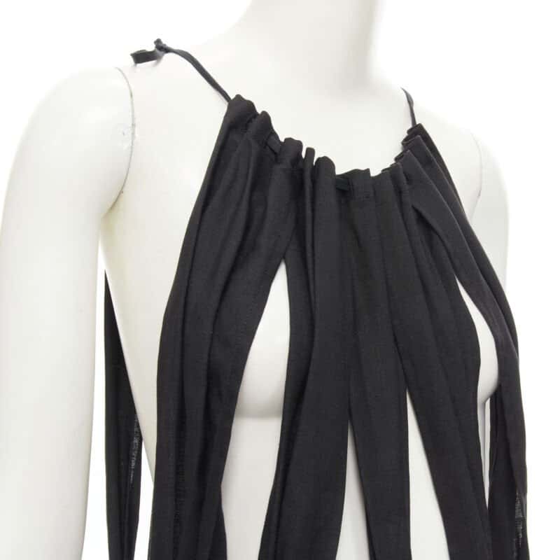 Yohji Yamamoto Linen Suspender Jumpsuit Black Cotton Never worn - Back View