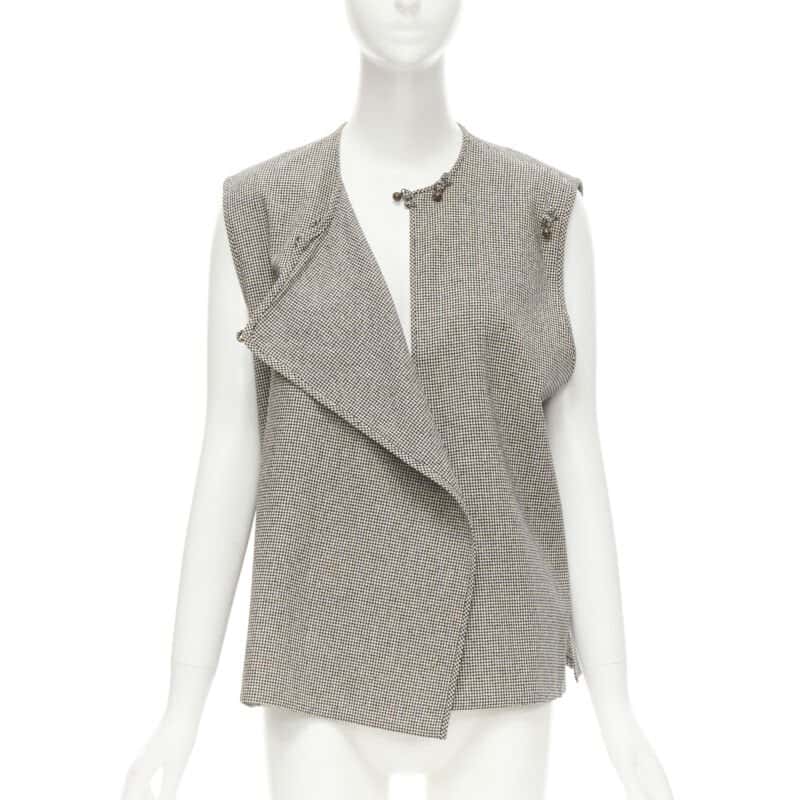 Comme Des Garcons Houndstooth Vest Grey Cotton Never worn - Front View