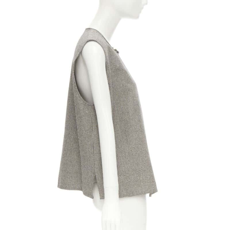 Comme Des Garcons Houndstooth Vest Grey Cotton Never worn - Box View