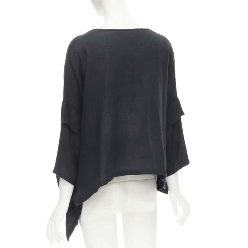 Comme Des Garcons Square Back Top Black Linen Very good condition - Box View