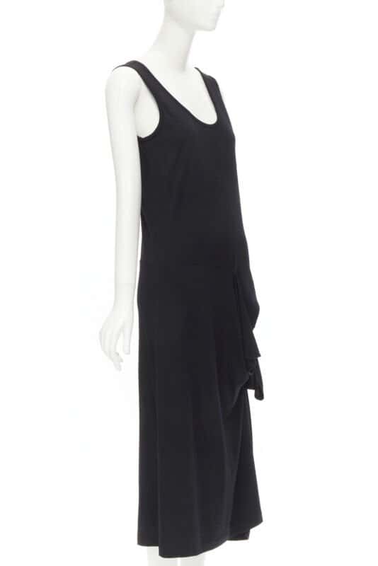 Comme Des Garcons Cutout Midi Dress Black Wool Never worn - Inside View