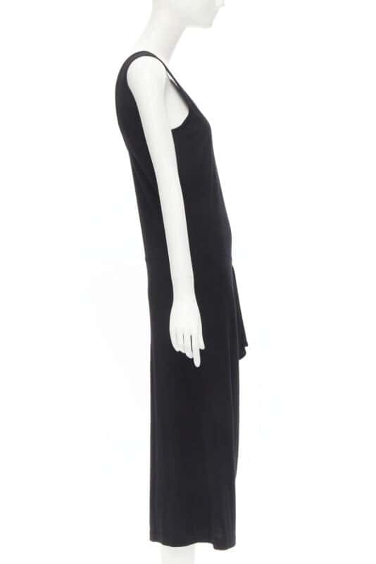 Comme Des Garcons Cutout Midi Dress Black Wool Never worn - Model View