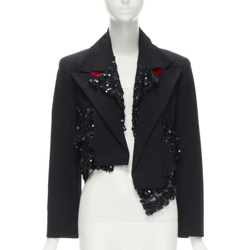 Comme Des Garcons Sequins Mesh Jacket Black Polyester Never worn - Front View