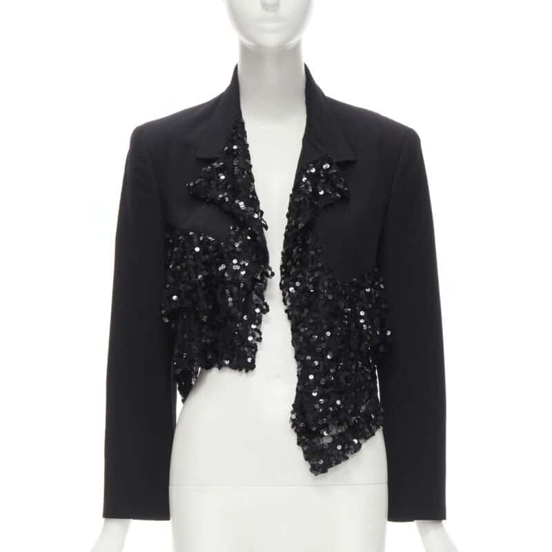 Comme Des Garcons Sequins Mesh Jacket Black Polyester Never worn - Model View