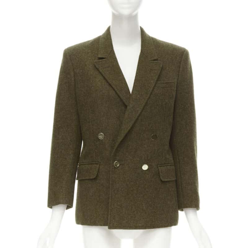Comme Des Garcons Felt Double Blazer Green Wool Very good - Front View