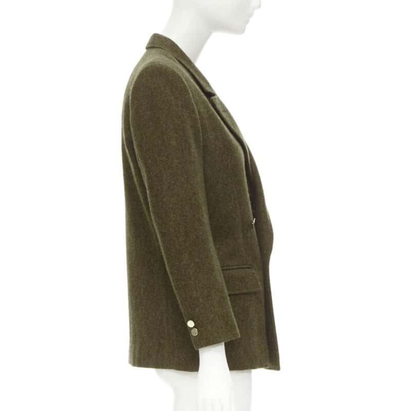 Comme Des Garcons Felt Double Blazer Green Wool Very good - Model View