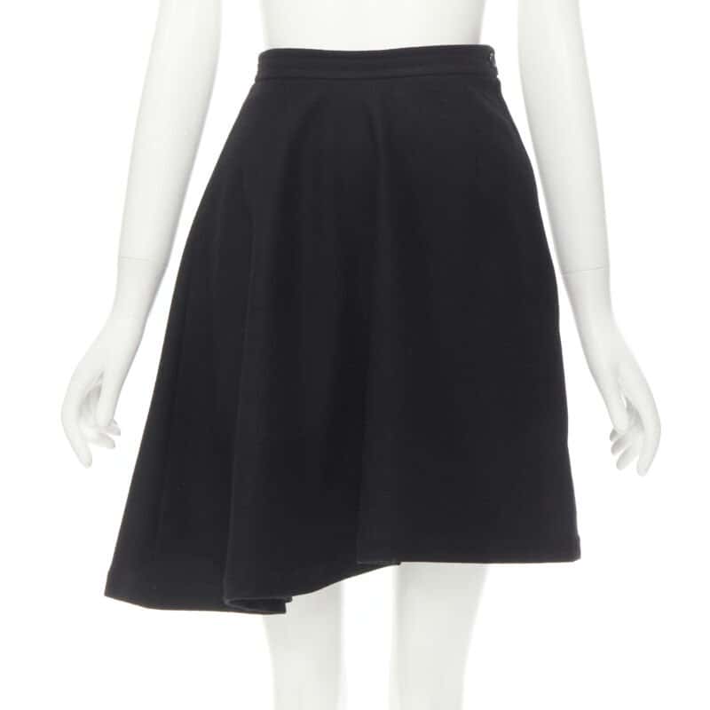 Comme Des Garcons Felt A-line Skirt Black Wool Never worn - Front View