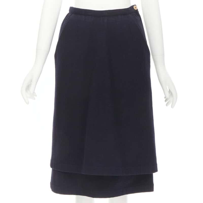 Comme Des Garcons Angular Pocket Skirt Navy Polyester Never worn - Front View