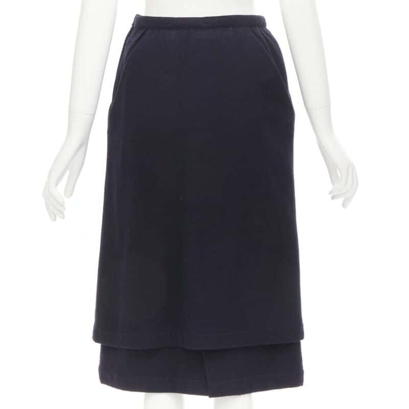 Comme Des Garcons Angular Pocket Skirt Navy Polyester Never worn - Box View