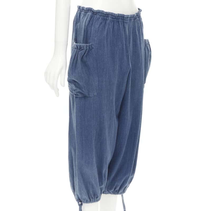 Comme Des Garcons Patchwork Riding Pants Blue Cotton Never worn - Inside View