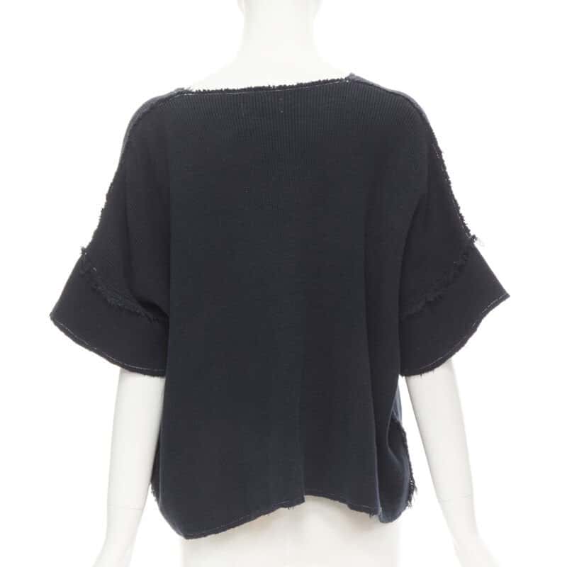 Comme Des Garcons Patchwork Sweater Top Navy Cotton Never worn - Box View