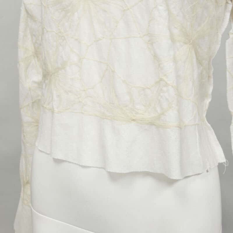 Comme Des Garcons Floral Embroidery Top Beige Cotton Very good - Back View