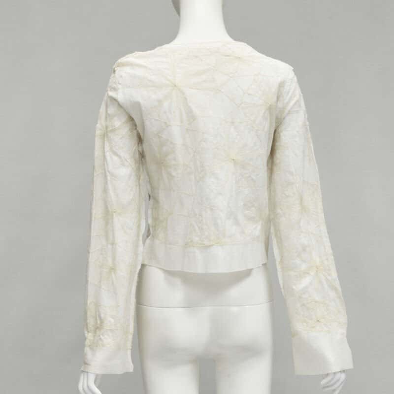 Comme Des Garcons Floral Embroidery Top Beige Cotton Very good - Box View
